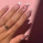 cherry french tip nail design
