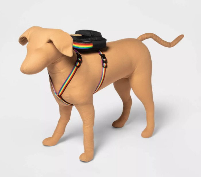 rainbow backpack dog harness
