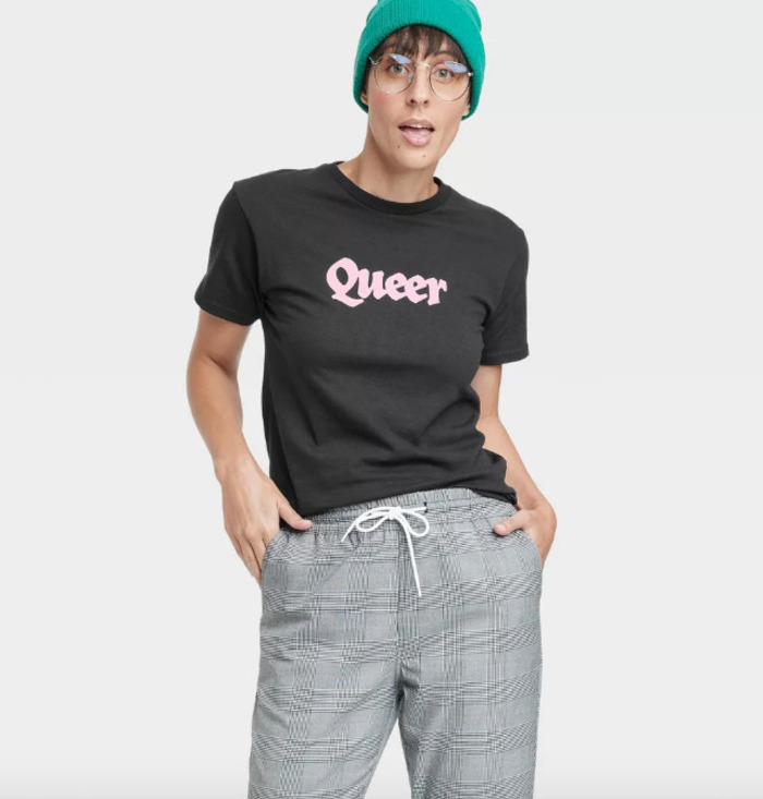 black "queer" t-shirt